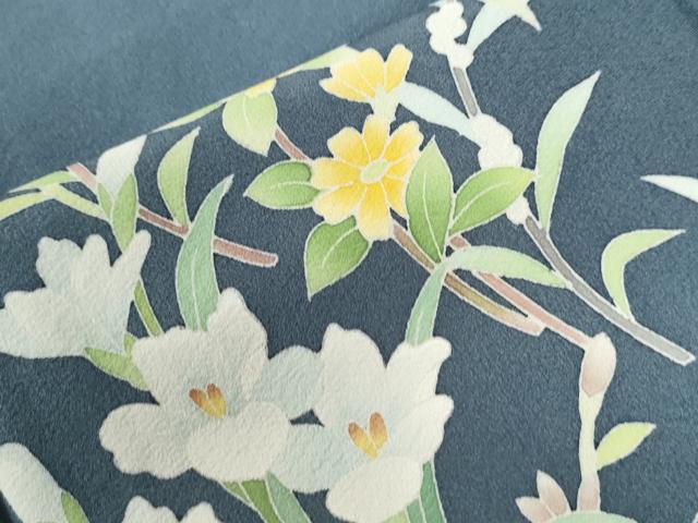 平和屋着物○本加賀友禅作家 南克治 訪問着 枝花文 正絹