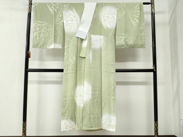 平和屋着物●長襦袢　無双仕立て　舞蝶地紋　暈し染め　正絹　逸品　未使用　CABA6311yc