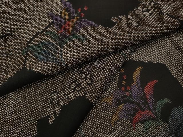 平和屋着物●本場大島紬　7マルキ　亀甲花文　正絹　逸品　CABA8008ut