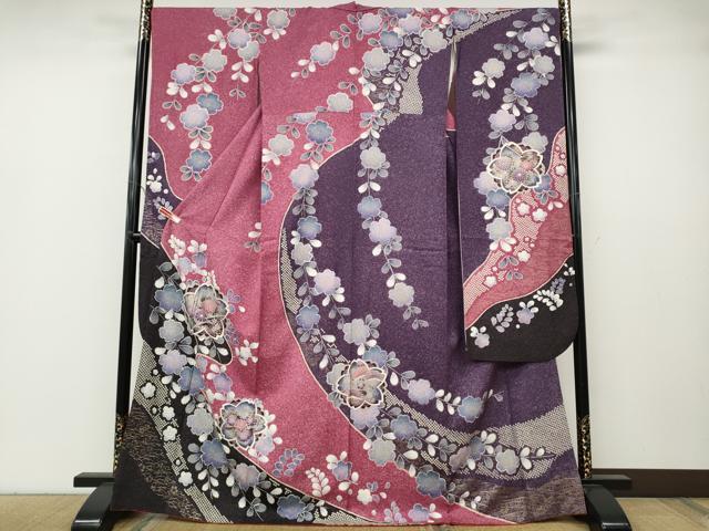 平和屋着物●豪華振袖　枝垂れ花文　金彩　やまと誂製　正絹　逸品　CABA8031ut