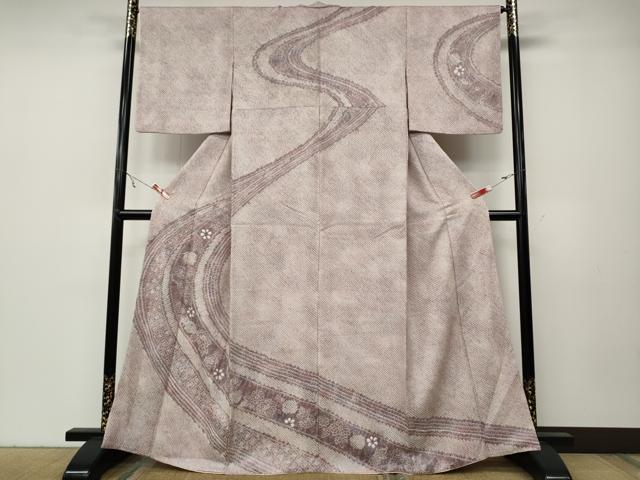 平和屋着物●訪問着　総絞り　流線花文　正絹　逸品　CABA8053ut