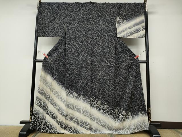 平和屋着物●訪問着　すすき　暈し染め　正絹　逸品　CABA8061ut