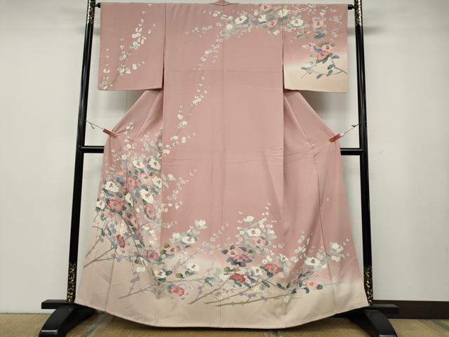 平和屋着物●訪問着　友禅　作家物　枝花文　暈し染め　正絹　逸品　CABA8122ut