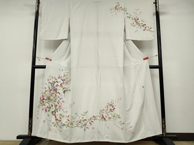 平和屋着物●訪問着　友禅　作家物　枝花文　正絹　逸品　CABA8127ut