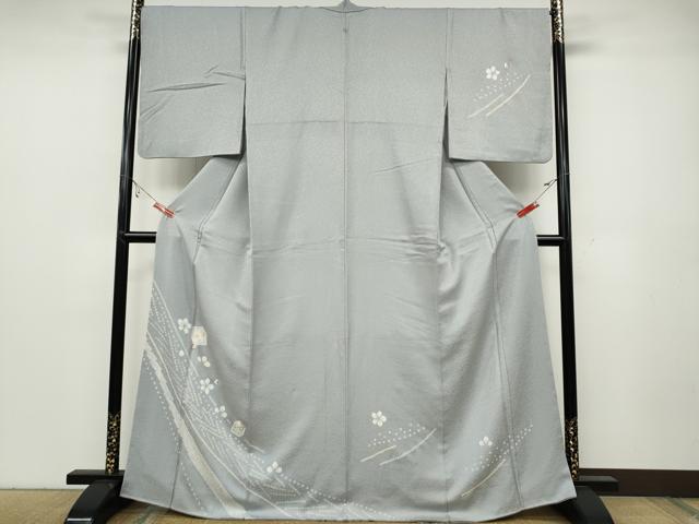 平和屋着物●訪問着　絞り　刺繍　破れ色紙舞花文　金彩　正絹　逸品　CABA8176ut