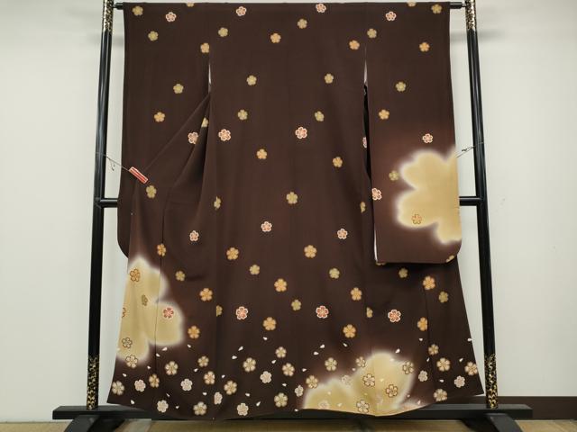 平和屋着物●豪華振袖　舞花文　暈し染め　金彩　正絹　逸品　CABA8187ut