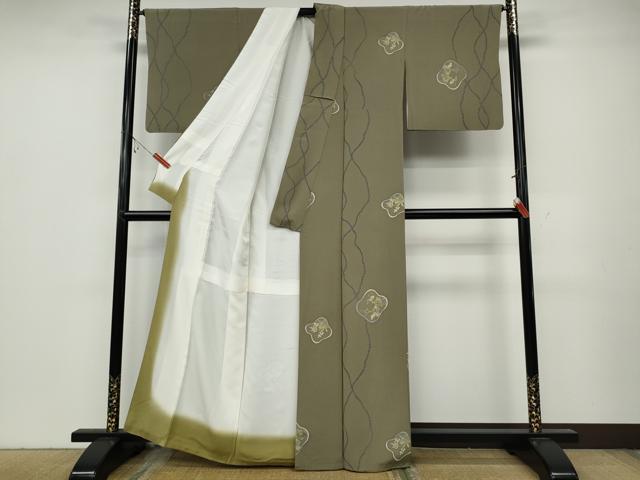 平和屋着物○上質な小紋 葡萄草花文 正絹 逸品 CABA8210ut