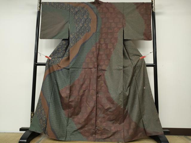 平和屋着物●ファッションデザイナー　KENZO KIMONO　高田賢三　訪問着　本場大島紬　道長鳳凰吉祥花文　正絹　逸品　CABA8253ut