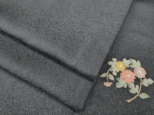 平和屋着物●上質な色無地　霞地紋　正絹　逸品　CABA8254ut