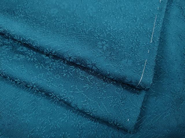 平和屋着物●上質な色無地　立波草花地紋　薄藍色　正絹　逸品　未使用　CABA8308ut