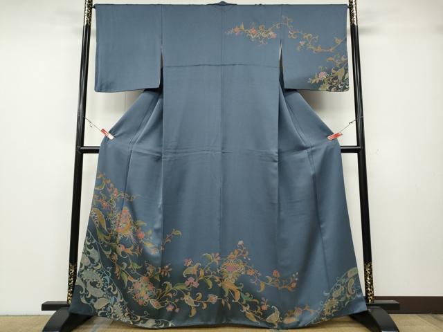 平和屋着物●訪問着　鳳凰更紗花唐草文　暈し染め　金彩　正絹　逸品　CABA8324ut