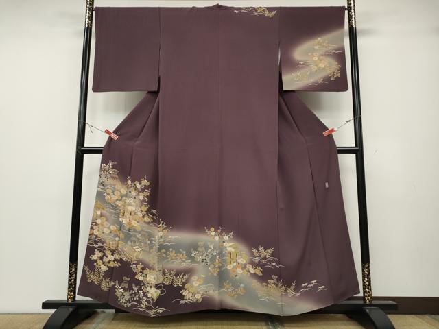 平和屋着物●十日町　加賀草木友禅の第一人者　田村哲彦　訪問着　風景草花文　暈し染め　さが美扱い　正絹　逸品　CABA8325ut