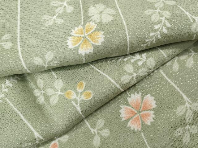 平和屋着物●長襦袢　無双仕立て　蔦の葉花文　正絹　逸品　CABA8346ut