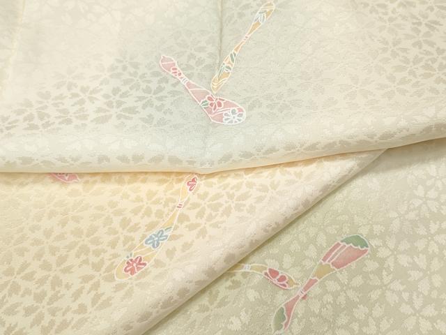 平和屋着物●長襦袢　無双仕立て　瓢箪花文　暈し染め　正絹　逸品　CABA8358ut