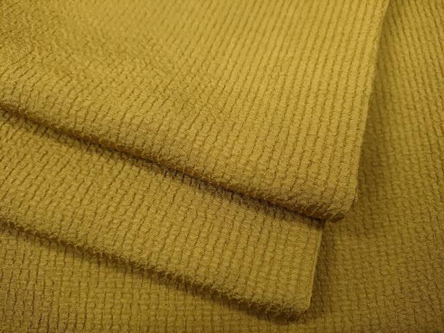 平和屋着物●上質な色無地　紋意匠　芥子色　正絹　逸品　CABA8362ut