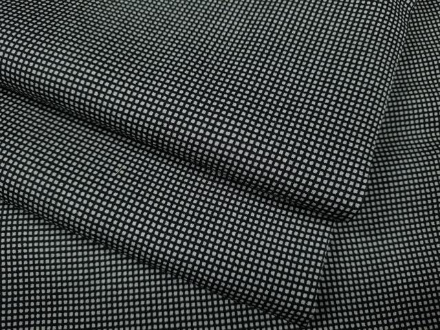 平和屋着物●男性　江戸小紋　角通し　黒地　正絹　逸品　CABA8382ut