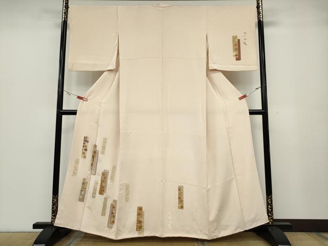 平和屋着物●訪問着　刺繍　短冊重ね花文　金彩　正絹　逸品　CABA8398ut