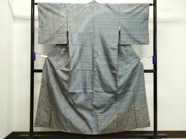 平和屋着物●本場染大島紬　訪問着　切嵌草花文　ますいわ屋扱い　正絹　逸品　CABA8877dy