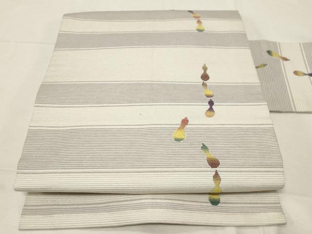 平和屋着物●九寸名古屋帯　唐織　瓢箪　正絹　逸品　CABA9119dy