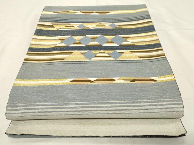 平和屋着物●綴れ　太鼓柄袋帯　吉祥文　金通し地　正絹　逸品　CABA9154dy