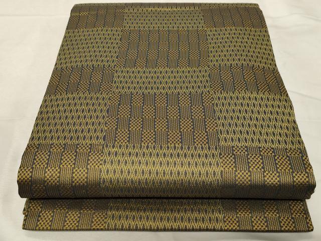 平和屋着物●九寸開き名古屋帯　市松文様　正絹　逸品　未使用　CABA9175dy