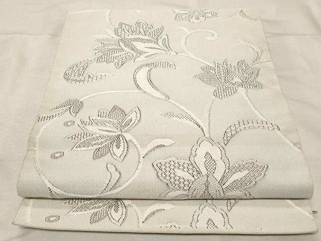 平和屋着物●綴れ　八寸名古屋帯　更紗文　正絹　逸品　CABA9186dy