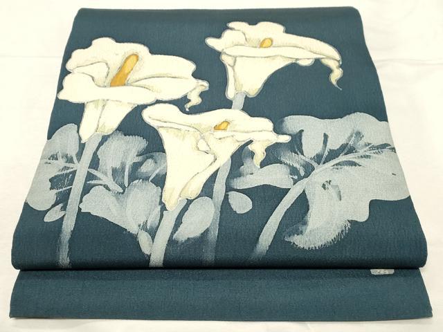 平和屋着物●九寸開き名古屋帯　作家物　ろうけつ染め　カラー　正絹　逸品　CABA9188dy