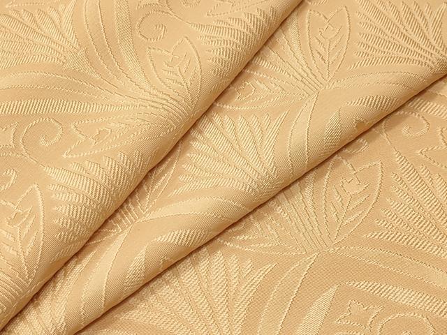 平和屋着物●上質な色無地　花唐草地紋　杏色　正絹　逸品　CABA9634gh