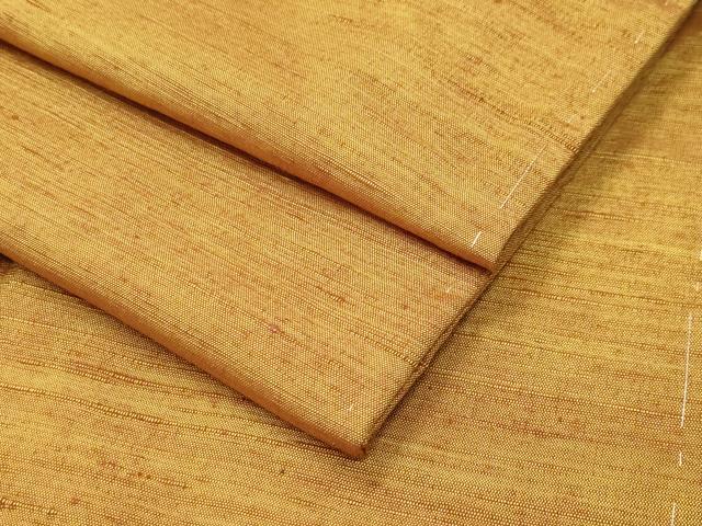 平和屋着物●上質な紬　霞文　山吹色　正絹　逸品　未使用　CABA9638gh