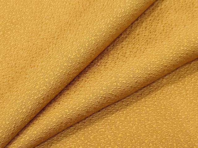 平和屋着物●上質な色無地　吉祥地紋　柑子色　正絹　逸品　CABA9647gh