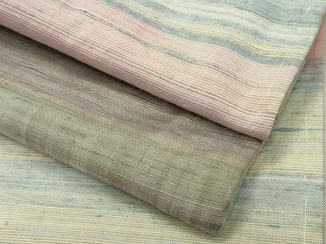 平和屋着物●紅花紬　米沢　霞文　正絹　逸品　未使用　CABA9658gh