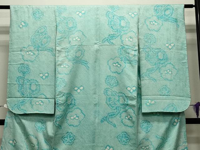 平和屋着物[]七五三　女の子　７歳　祝着　四つ身　総絞り　鼓舞梅文　逸品　CABA9680gh_1