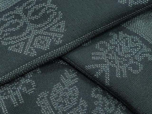 平和屋着物●本塩沢　横段吉祥文　正絹　逸品　CABA9712gh