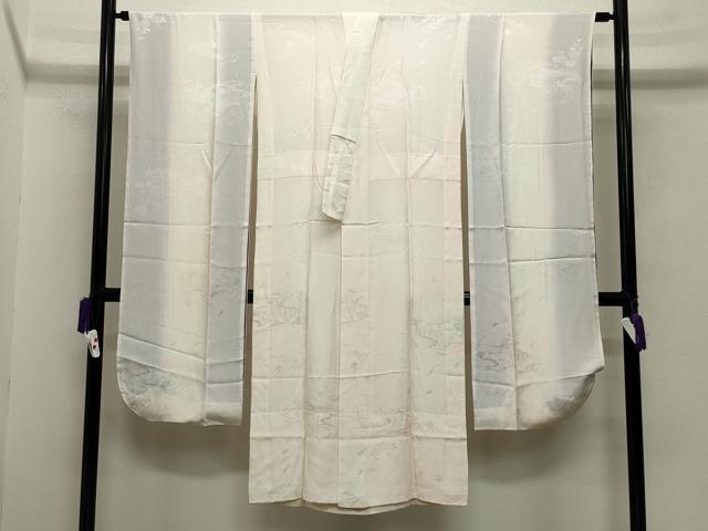 平和屋着物●振袖用長襦袢　無双仕立て　檜扇吉祥花地紋　暈し染め　正絹　逸品　CABA9721gh