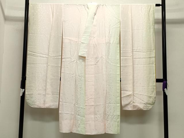 平和屋着物●振袖用長襦袢　無双仕立て　舞桜地紋　暈し染め　やまと誂製　正絹　逸品　CABA9722gh