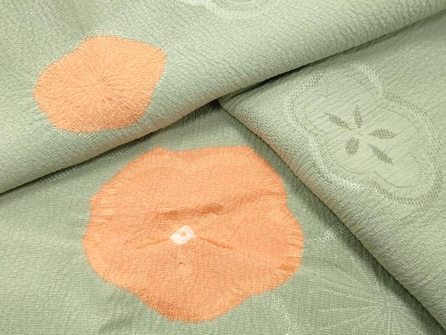 平和屋着物●長襦袢　無双仕立て　絞り　舞梅文　正絹　逸品　CABA9754gh