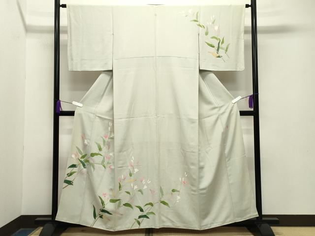 平和屋着物●本加賀友禅作家　成竹登茂男　訪問着　枝花文　正絹　逸品　CABA9756gh