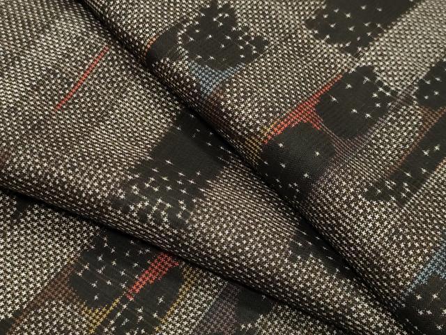 平和屋着物●本場大島紬　7マルキ　吉祥文　正絹　逸品　CABA9784gh