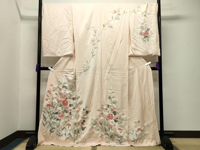 平和屋着物●訪問着　草花文　暈し染め　上代25万　仮絵羽　正絹　逸品　未使用　CABA9830gh