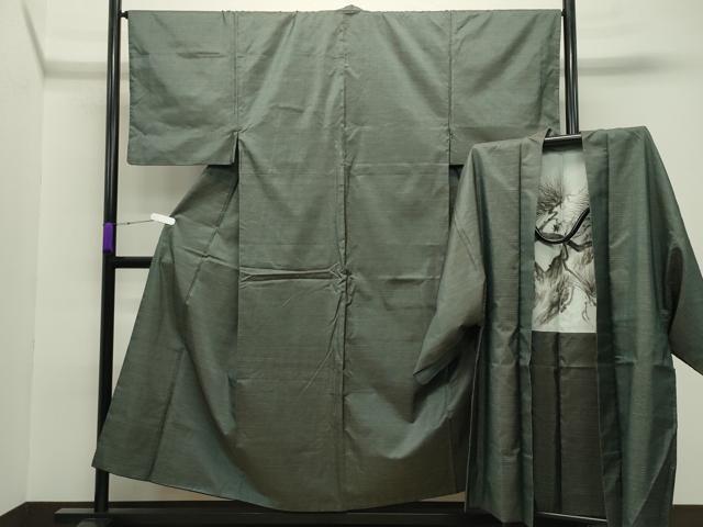 平和屋着物●男性　本場大島紬　アンサンブル　亀甲柄　正絹　逸品　CABA9846gh