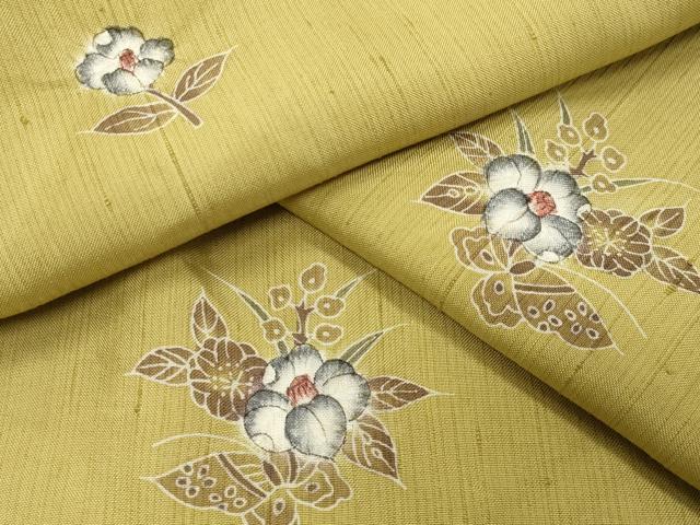 平和屋着物●上質な小紋　紬地　絞り　辻が花　ロング丈　正絹　逸品　CABA9931gh