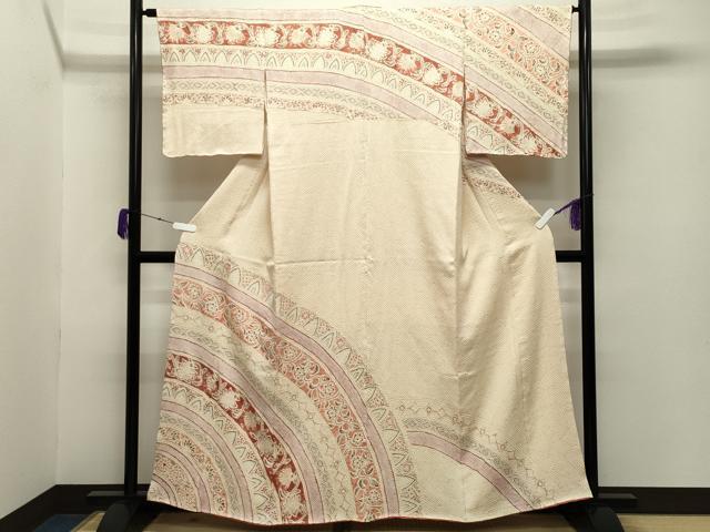 平和屋着物●名門　藤娘きぬたや・総絞り　訪問着　花唐草文　正絹　逸品　未使用　CABA9980gh