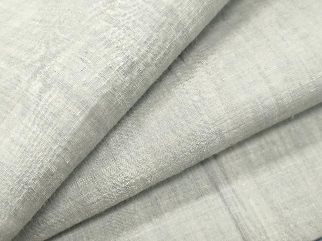 平和屋着物●本場結城紬　重要無形文化財　霞文　藍白色　正絹　逸品　CABB0010gh