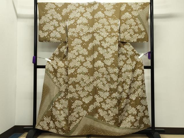 平和屋着物●訪問着　絞り　草花文　正絹　逸品　CABB0031gh