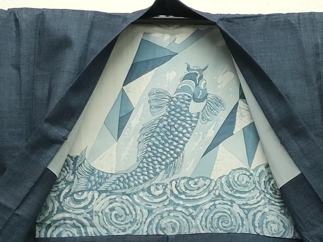 平和屋着物●男性　紬　アンサンブル　100亀甲　鈴乃屋扱い　正絹　逸品　CABB0057gh_8