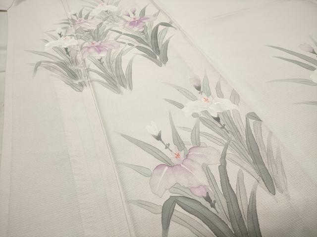 平和屋着物＊夏物 訪問着 絽 手描き 杜若 正絹 逸品 CABB0135ghの通販