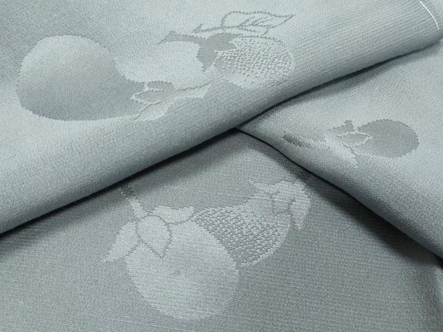 平和屋着物●長襦袢　無双仕立て　成り物地紋　灰青色　正絹　逸品　CABB0210gh