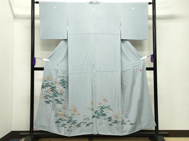 平和屋着物●十日町　加賀草木友禅の第一人者　田村哲彦　色留袖　枝松文　正絹　逸品　CABB0266gh