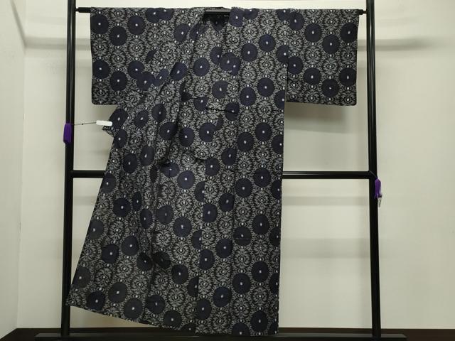 平和屋着物●久留米絣　単衣　吉祥丸文　綿　逸品　CABB0325gh_2