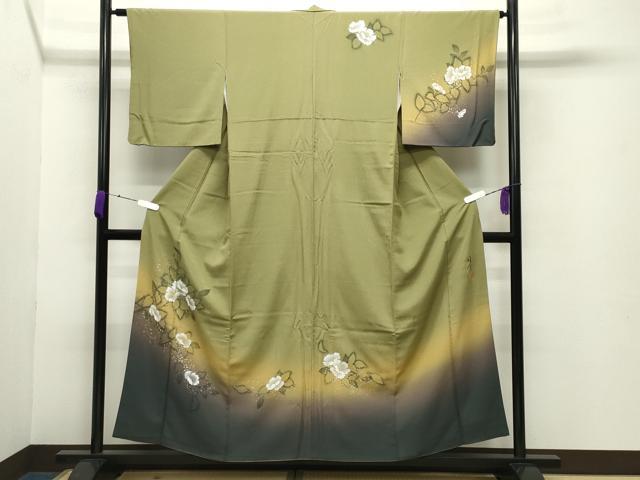 平和屋着物●京の匠日展作家　丹下雄介　訪問着　草花文　暈し染め　金彩　やまと誂製　正絹　逸品　CABB0382gh